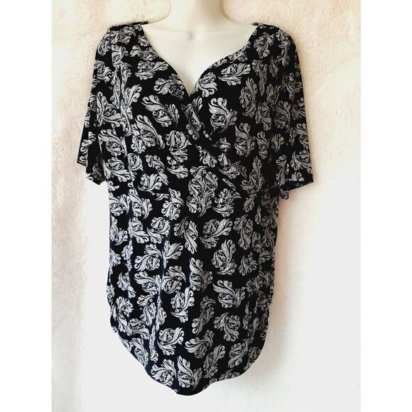 Lane Bryant 14/16 stretch Vamp Career Office Siren Witchy Splice Lawyer blouse - Picture 1 of 3
